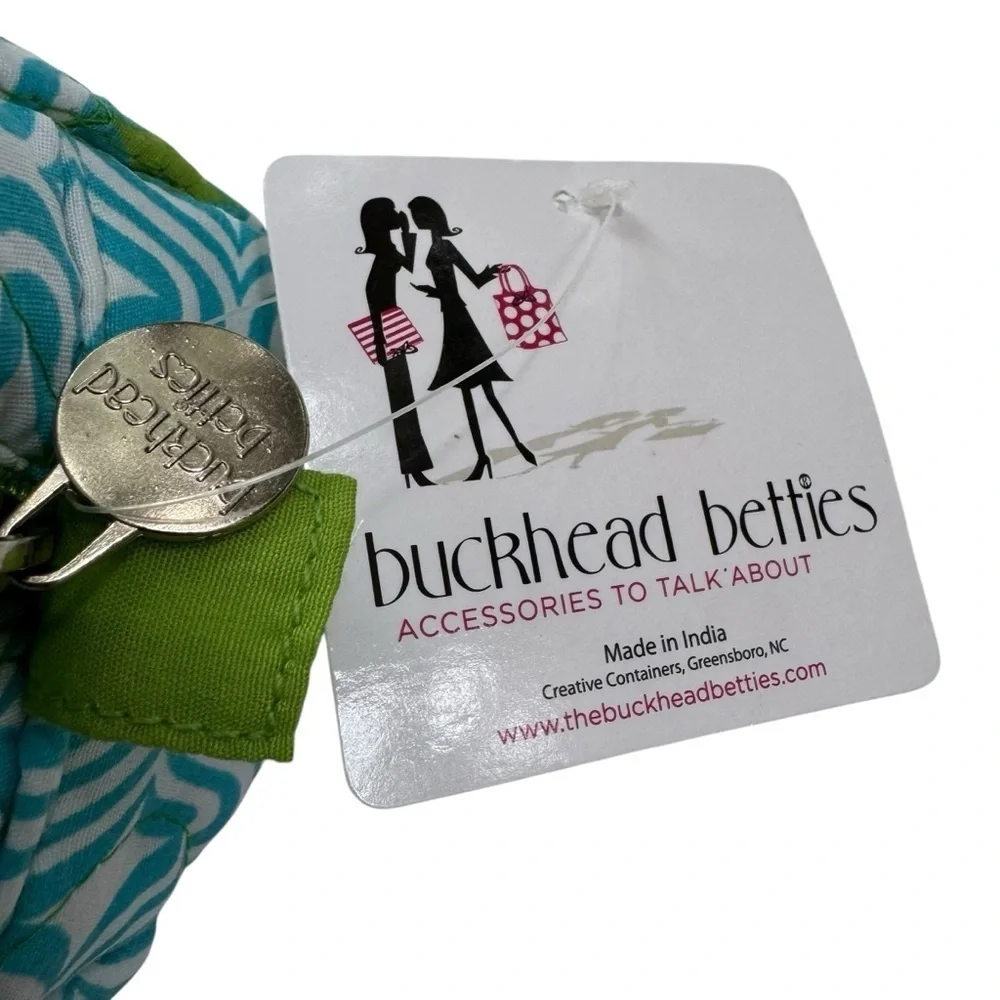NWT Quilted Cosmetic Bag Buckhead Betties Curve Appeal Turquoise Green